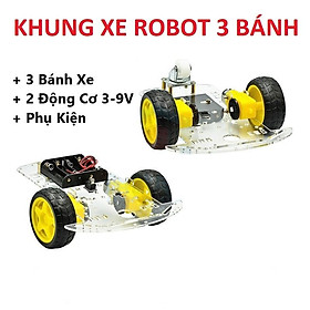 Combo Bộ khung xe Robot 3 bánh và 2 động cơ giảm tốc 3-9VDC