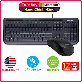 Mua Bộ Bàn Phím Và Chuột Có Dây Microsoft 600 - APB-00018 - Hàng Chính Hãng