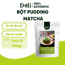 Pudding matcha Déli - Tách lẻ 250gr - 1kg - chuyên dùng làm topping trà sữa - thơm béo, mềm mại