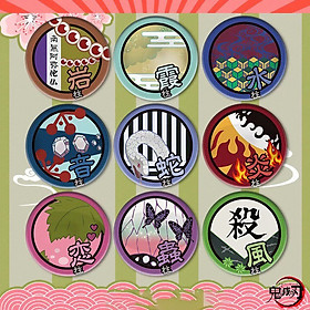 Combo 9 huy hiệu cài áo KIMETSU NO YAIBA - THANH GƯƠM DIỆT QUỶ anime ver CÁC TRỤ 