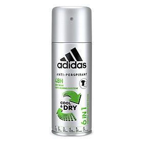 Xịt Khử Mùi Toàn Thân Nam Ngăn Mồ Hôi Adidas 6 In 1 Cool & Dry 150ml