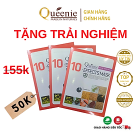 Combo 3 mặt nạ trải nghiệm Queenie dưỡng da ẩm mịn, se nhỏ lỗ chân lông - Mỹ Phẩm Hàn Quốc