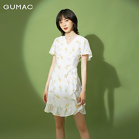 Đầm nữ tà đắp phối bèo GUMAC DB1115