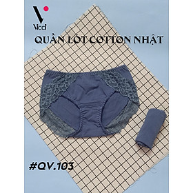 Quần lót nữ viền ren cạp cao Vicci 103 chất liệu cotton Nhật 100% sợi tự nhiên cao cấp, mềm mịn, dai, kháng khuẩn nhiều màu