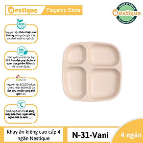 Khay ăn kiêng cao cấp hiệu Nestique N-31-Màu Kem