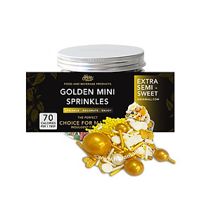 Kẹo Bông Đường Cốm Trang Trí Bánh Mix Đồng Tiền Vàng Hủ 35g – Golden Mini Sprikles