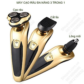 Máy cạo râu đa năng 3 trong 1, sử dụng pin sạc, dùng cạo râu, cắt tóc, tỉa lông mũi