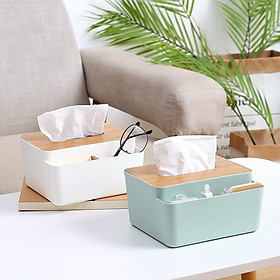 Mua Hộp Đựng Giấy Ăn Đa Năng 2 Ngăn Mặt Gỗ Sang Trọng