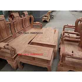 Bộ bàn ghế phòng khách tần thủy hoàng gỗ hương đá tay 12