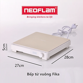 Mua Hàng chính hãng  Bếp từ vuông Fika Neoflam. Mặt bếp kính chống sốc nhiệt Ceramic  thân vỏ nhựa PP chịu nhiệt. Hàng có sẵn  giao ngay