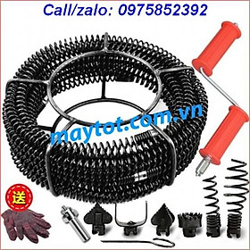 Mua Dây thông tắc cống lò xo dùng tay quay ( bao gồm 6m dây thông phi 16  6 đầu thông  1 tay quay)