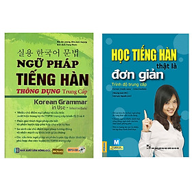 [Download Sách] Combo Học tiếng Hàn thật là đơn giản, Ngữ pháp tiếng hàn thông dụng (trung cấp) TẶNG bookmark tùy chọn