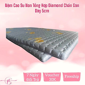 Nệm Cao Su Tổng Hợp Chần Gòn Diamond 5cm Đủ Size ( Giao Màu Ngẫu Nhiên ) Tặng Kèm Drap Nệm