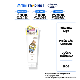 Sữa rửa mặt & tẩy trang tạo bọt dưỡng trắng da SOFTYMO tuýp (bản giới hạn_minion) (190g)