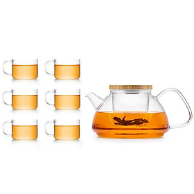 Bộ bình trà hoa thủy tinh Samadoyo T93 900mL