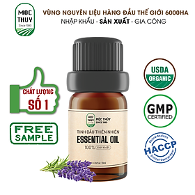 Tinh Dầu Oải Hương Nguyên Chất Hữu Cơ MỘC THỦY 100ML - Lavender Essential Oil - Khử Mùi Xông Thơm Phòng, Thư Giãn - Đạt chuẩn chất lượng kiểm định