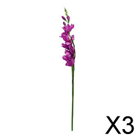 3x Artificial Simulation Gladiolus Flowers Stem Wedding Home Decor