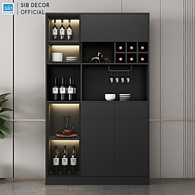 Mua Tủ Vang Gỗ Trưng Bày Phối Cánh Kính Cường Lực  Đèn LED Thương Hiệu SIB Decor TCK14