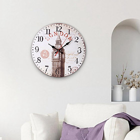 Wood Wall Clock 12inch Decorative  Clocks for Bedroom Living Room Home