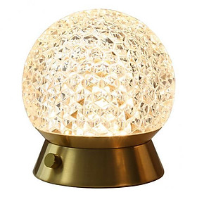 2xLED Crystal Desk Lamp Dimmable Rechargeable Warm Light for Home Bedroom