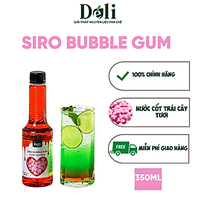 Siro Déli Vị Bubble Gum - Chai 350ml, Hàng Chính Hãng, Dùng Pha Chế Trà Trái Cây, Đá Bào				