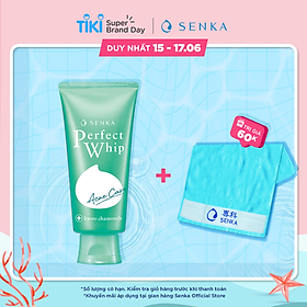 Sữa rửa mặt hỗ trợ trị mụn Senka Perfect Whip Acne Care 100g
