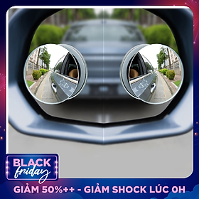 Bộ 2 Gương Lồi Tràn Viền Xoay 360 độ Gắn Cho Kính Gương Chiếu Hậu Tránh Điểm Mù Cho Xe Hơi, Xe Ô tô - Hàng Chính Hãng