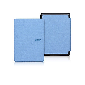 Bao da Cover cho Kindle Paperwhite 5 - Mẫu vân vải, ốp sau PVC - Smartcover tự động tắt mở - xanh