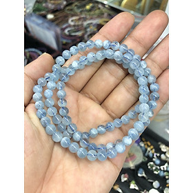 Vòng đeo tay, lắc tay phong thủy quấn 3 vòng đá aquamarine