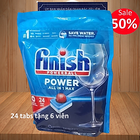 Viên Rửa Chén Bát Hương Chanh Finish Powerball All In 1 Max Lemon Sparkle 30 viên