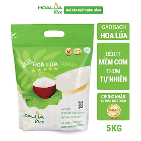 Gạo Hoa Lúa Xanh - Túi 5kg - Tơi xốp, mềm cơm, dẻo ít, thơm nhẹ
