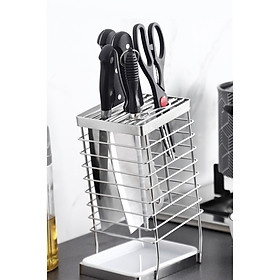 Mua Kệ Để Dao Inox 304  Kèm Khay Nước - 16x11.8x25cm 539g