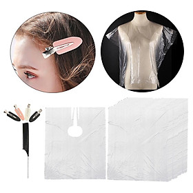 100X Disposable Hair Cutting Cape Gown Clear Hairdressing Apron for Barber Shop
