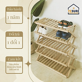 Mua Kệ gấp gọn đa năng gỗ Tần Bì  làm kệ để giầy dép hoặc  trang trí phòng  kệ sách  YESURE HOME DECOR - Hàng chính hãng