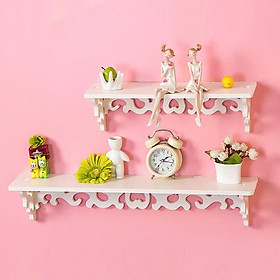 Mua Bộ 2 kệ treo thanh ngang hoa văn trắng trang trí tường