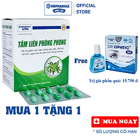 Tâm Liên Phòng Phong - HDPHARMA - Thành Phần Xuyên Tâm Liên Giúp Giảm Đau Đầu, Hắt Hơi, Sổ Mũi, Ngạt Mũi (Hộp 100 viên)