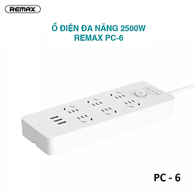 Mua Ổ cắm điện Remax Power Strip PC-6 chui dẹp tích hợp 6 cổng sạc USB (Dài 1.8 mét) - HÀNG CHÍNH HÃNG