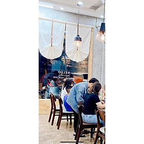 Rèm vải canvas trang trí phối dây da độc đáo rèm màn cửa