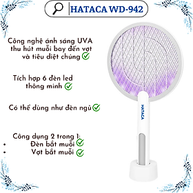 Mua Vợt muỗi kiêm đèn bắt muỗi 2 trong 1 Hataca ( Hàng chính hãng)