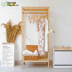 Tủ Treo Quần Áo Tiện Lợi - Shelf Hanger - Thiết Kế 1 Ngăn Gọn Gàng - Khung Gỗ Thông Bền Chắc - Có 2 Màu Sắc Lựa Chọn