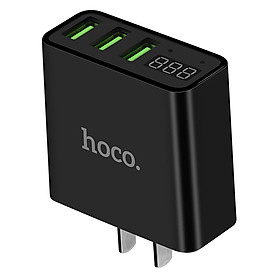 Adapter Sạc 3 Cổng 3A Màn Hình LCD Hoco C15