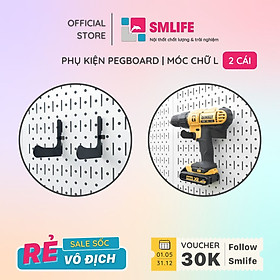 Mua Bộ 2 móc chữ L - Phụ kiện móc treo dụng cụ Pegboard