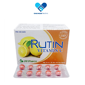 Viên uống bền thành mạch RUTIN-VITAMIN C PP.Pharco Hộp 100 viên Bao Đường – Châu Ngân Pharma
