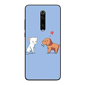 Ốp Lưng in cho Xiaomi Redmi K20 Pro Mẫu Tình Yêu Mèo Cún - Hàng Chính Hãng