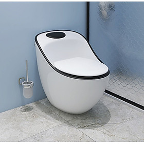 Mua Bồn cầu 1 khối gốm sứ kiểu tròn  bệ ngồi rộng  thiết kế hiện đại  tiện nghi sang trọng