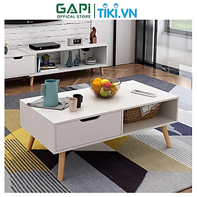 Bàn trà sofa phong cách Bắc Âu, bàn gỗ hiện đại có ngăn đựng đồ thông minh thương hiệu GAPI GP81