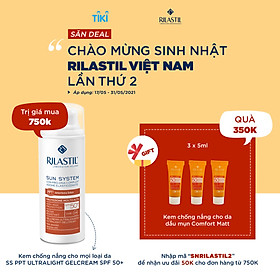 Tinh Chất Chống Nắng Bảo Vệ Da Tối Ưu Khỏi Tia Uva, Uvb Rilastil Sun System Ppt Ultra Light Gelcream Spf 50+ Giúp Ngăn Ngừa Nám, Sạm Da, Cho Da Săn Chắc, Khỏe Mạnh.