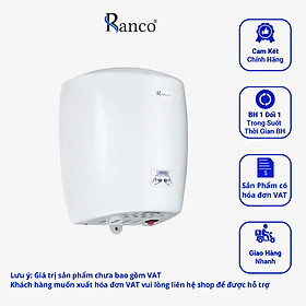 Máy sấy tay tự động RANCO cảm ứng thông minh có cảm biến hồng ngoại công suất 1200w - độ gió trên 80m/s - R08887