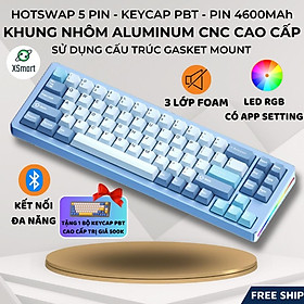 Mua Bàn Phím Cơ Bluetooth Khung Nhôm ALUMINUM XM-M71 Cấu Trúc GASKET  Hotwsap 5 Pin Mạch Xuôi Cao Cấp Gõ Cực Sướng-Hàng Chính Hãng