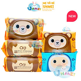 COMBO 5 GÓI KHĂN ƯỚT AGI KHÔNG HƯƠNG LOẠI 100 TỜ - GIAO MÀU NGẪU NHIÊN